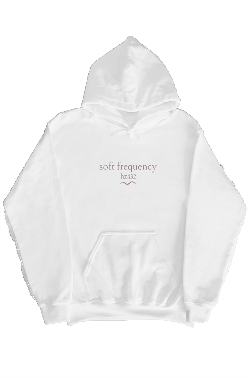 White hoodie with soft frequency and Hz 432 front print and 111 back print – Soft Frequencies™