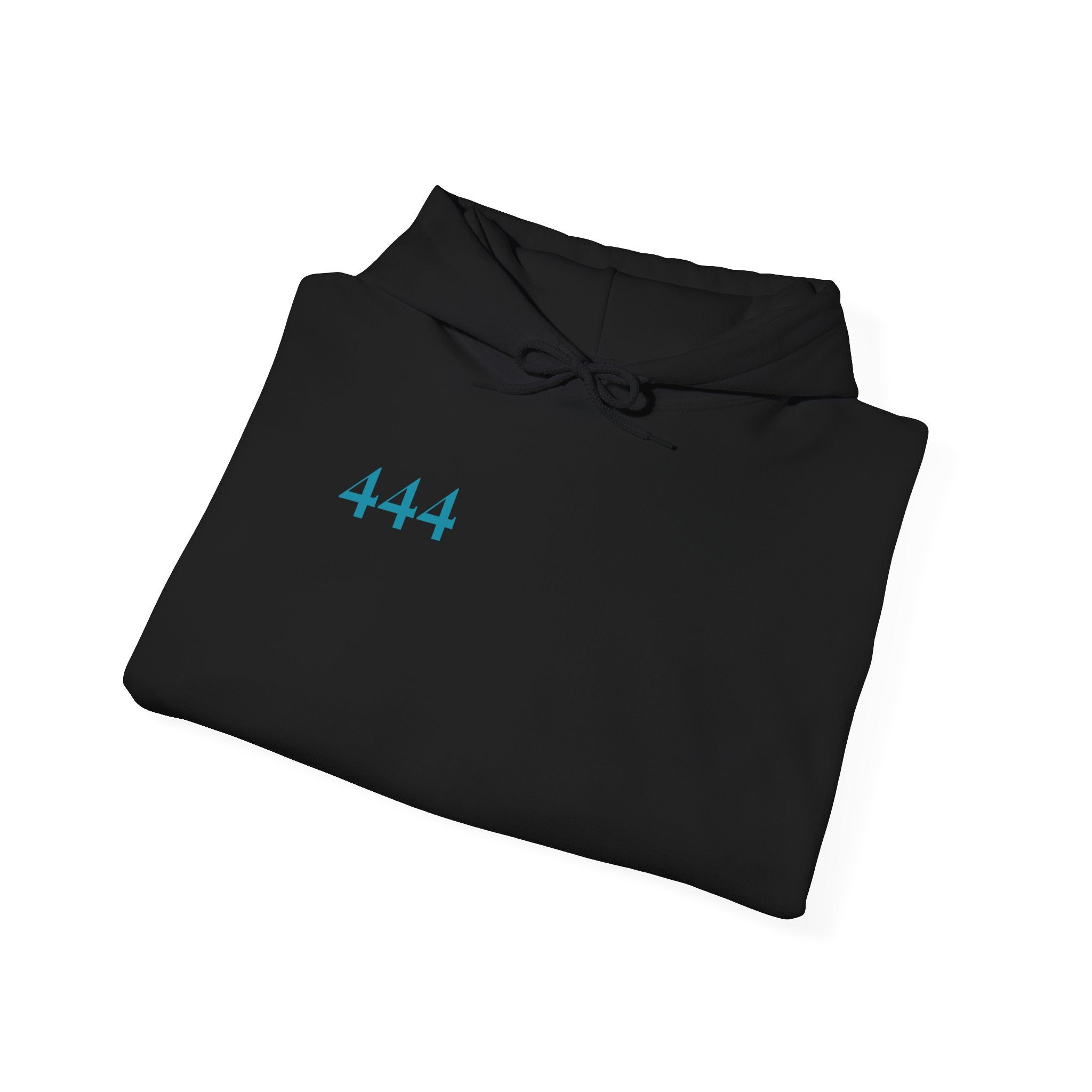 444 Angel Number Hoodie – Halo White / Eclipse Black | Spiritual Streetwear Frequencywear™