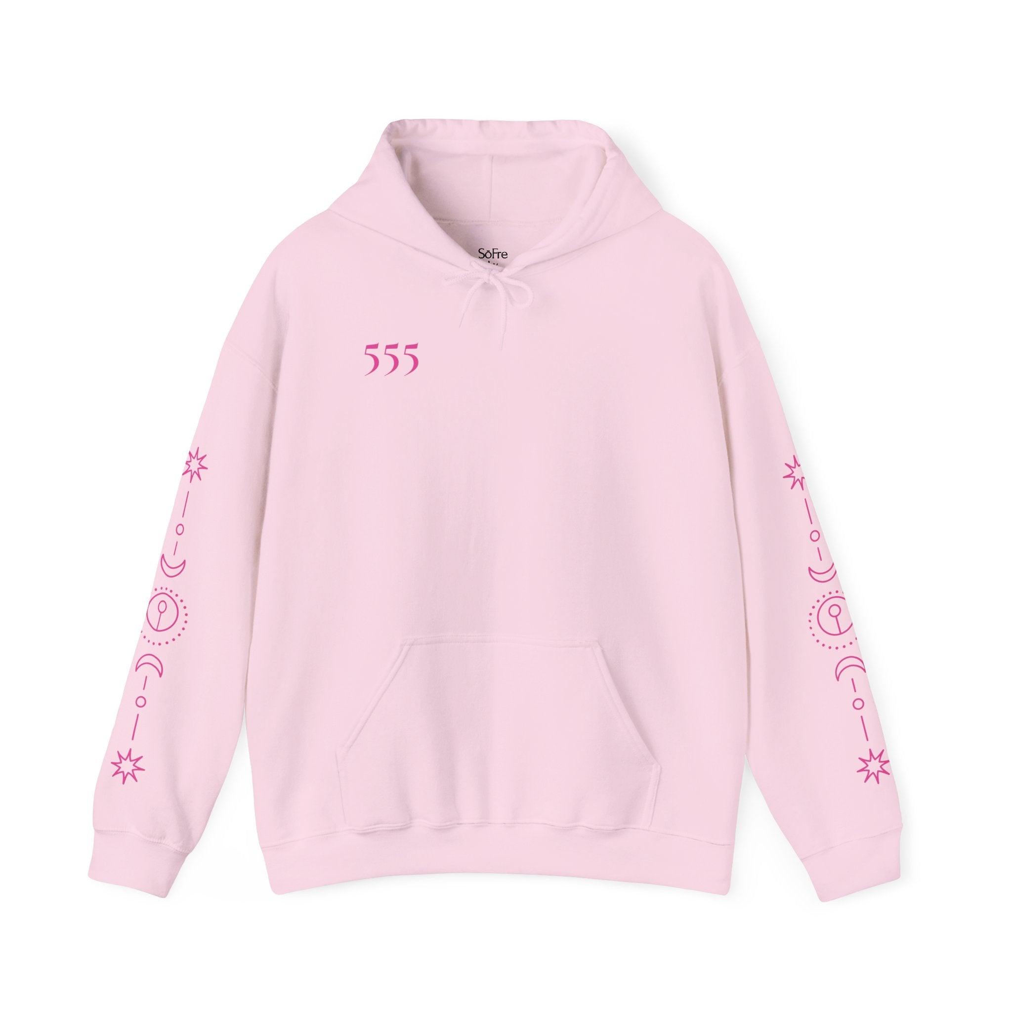 555 Frequency Hoodie – Eclipse Black | Angel Number Transformation Streetwear