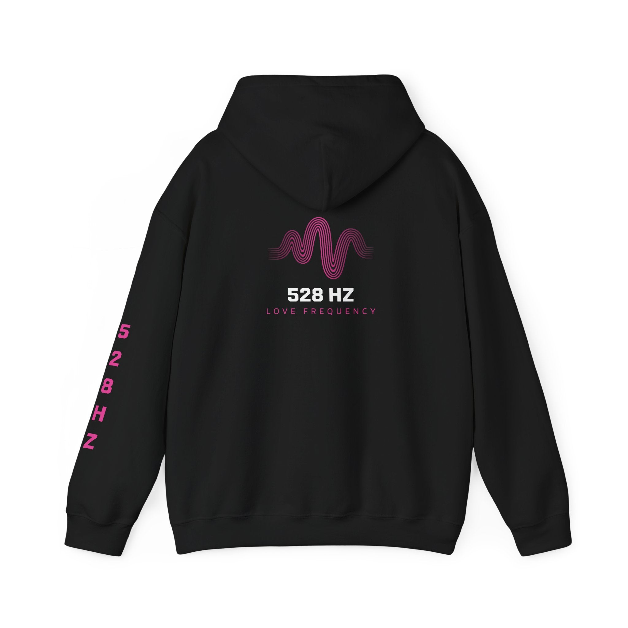 528 Hz Love Frequency Hoodie – Eclipse Black | Vibrational Streetwear Frequencywear™