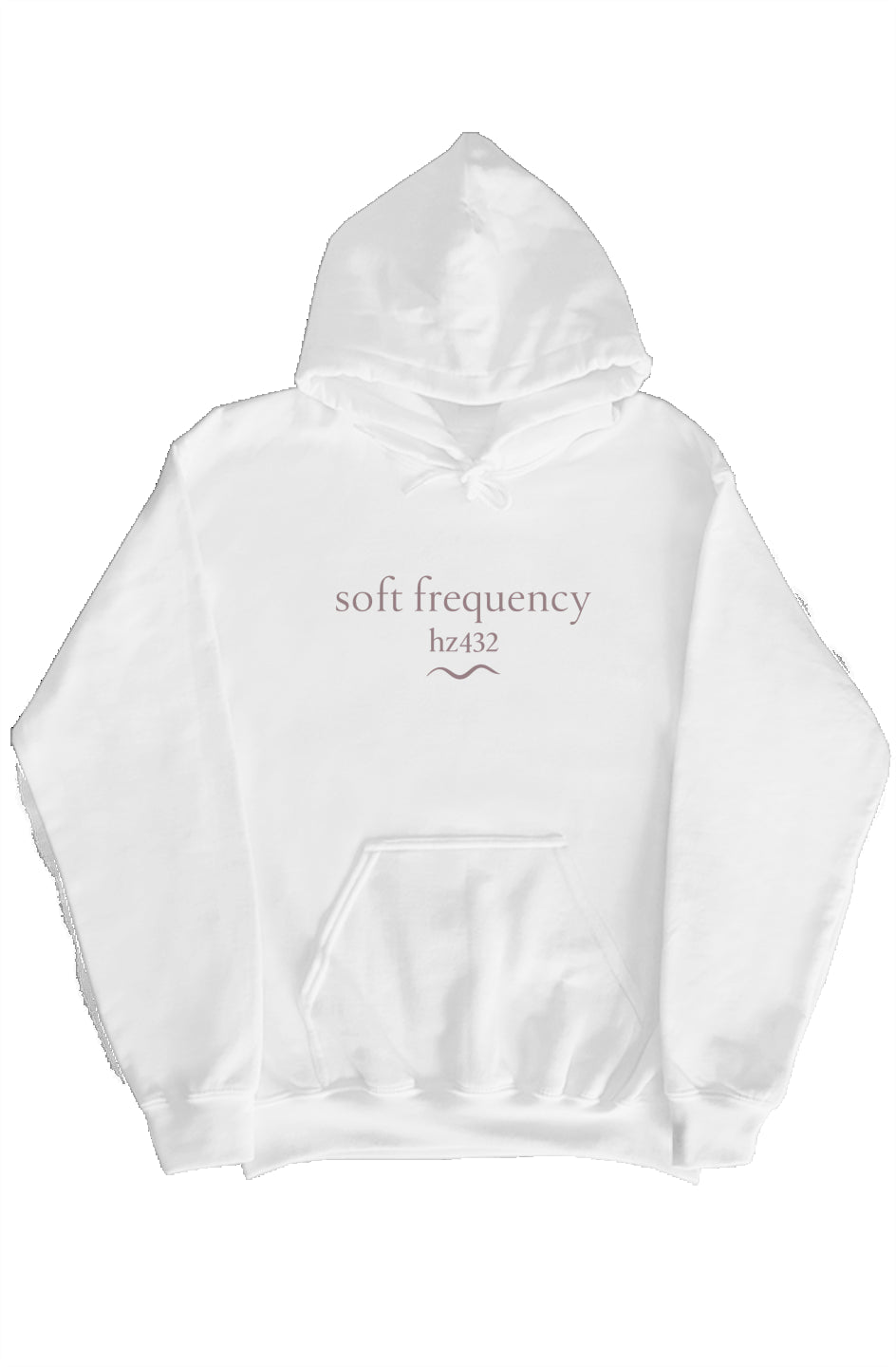 White hoodie with soft frequency and Hz 432 front print and 444 back print – Soft Frequencies™