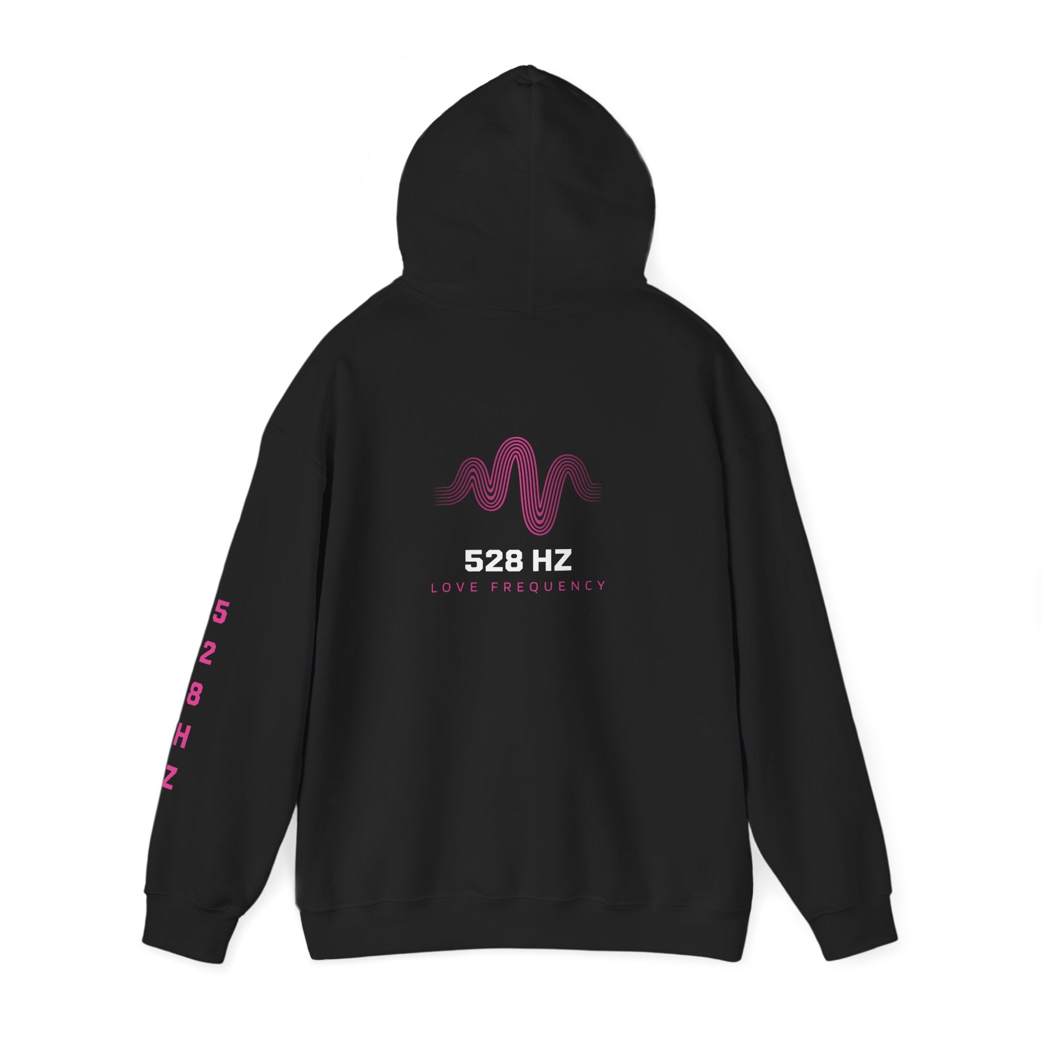 528 Hz Love Frequency Hoodie – Eclipse Black | Vibrational Streetwear Frequencywear™