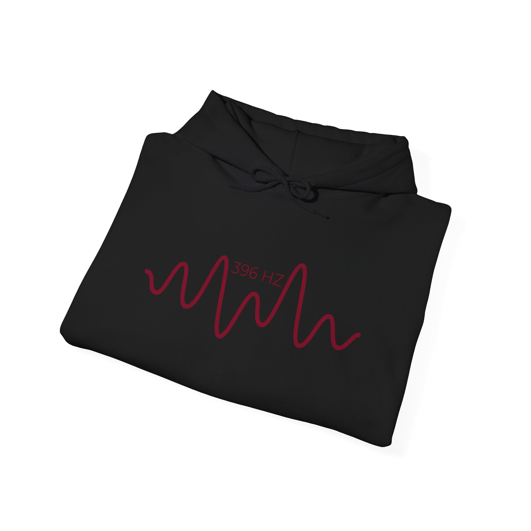 396 Hz “Fear to Freedom” Hoodie – Shadow Black | Minimal Frequencywear™