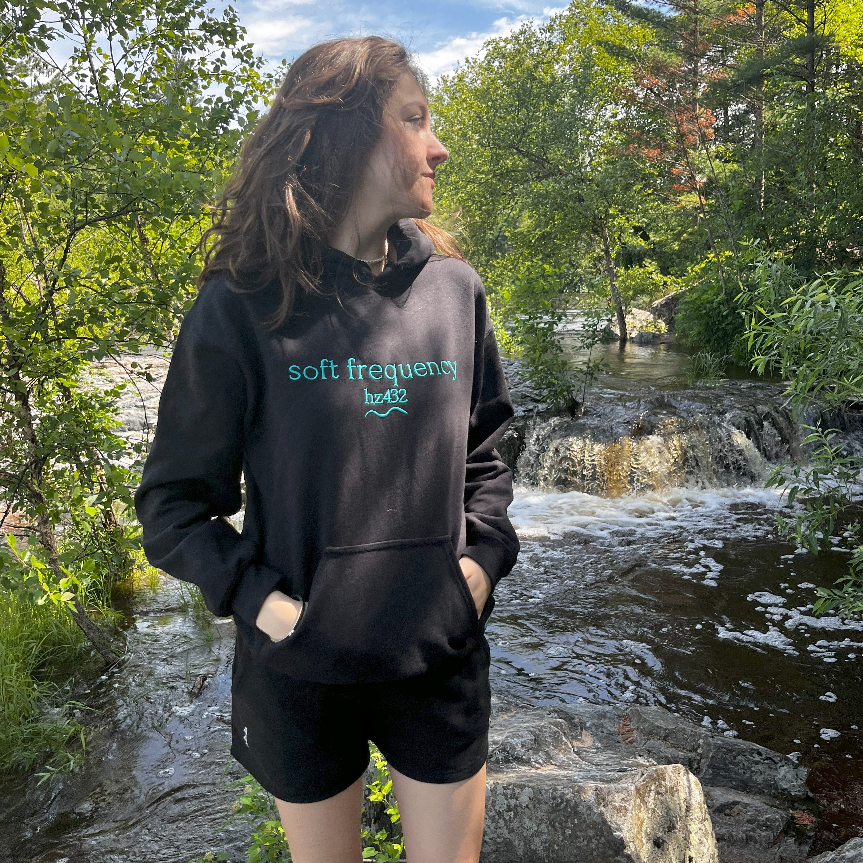 444 Eclipse Teal Hoodie – Soft Frequencies™ in 432 Hz *LIMITED EDITION*