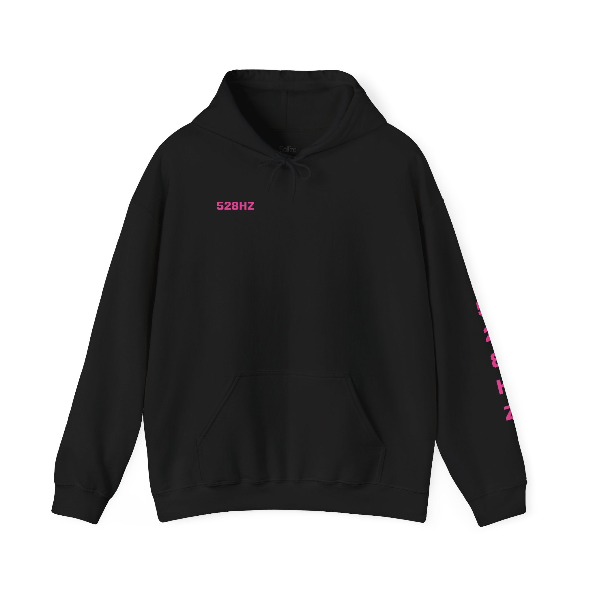 528 Hz Love Frequency Hoodie – Eclipse Black | Vibrational Streetwear Frequencywear™