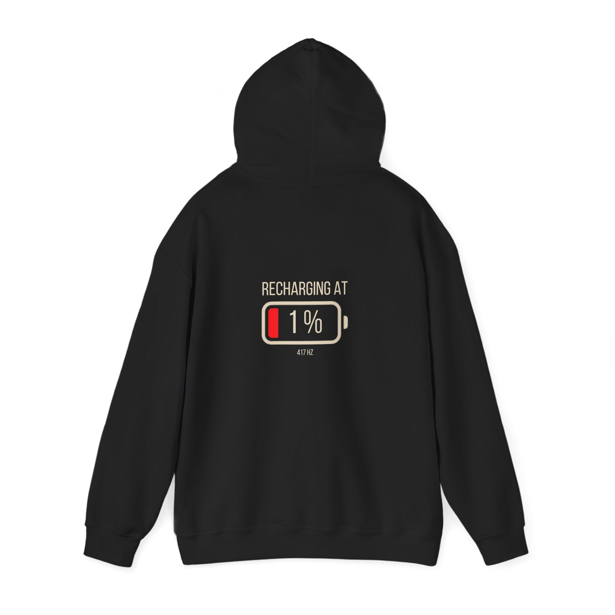 Soft Frequencies™ 417 Hz Hoodie — “Energetically Unavailable” | Recharging at 1 %