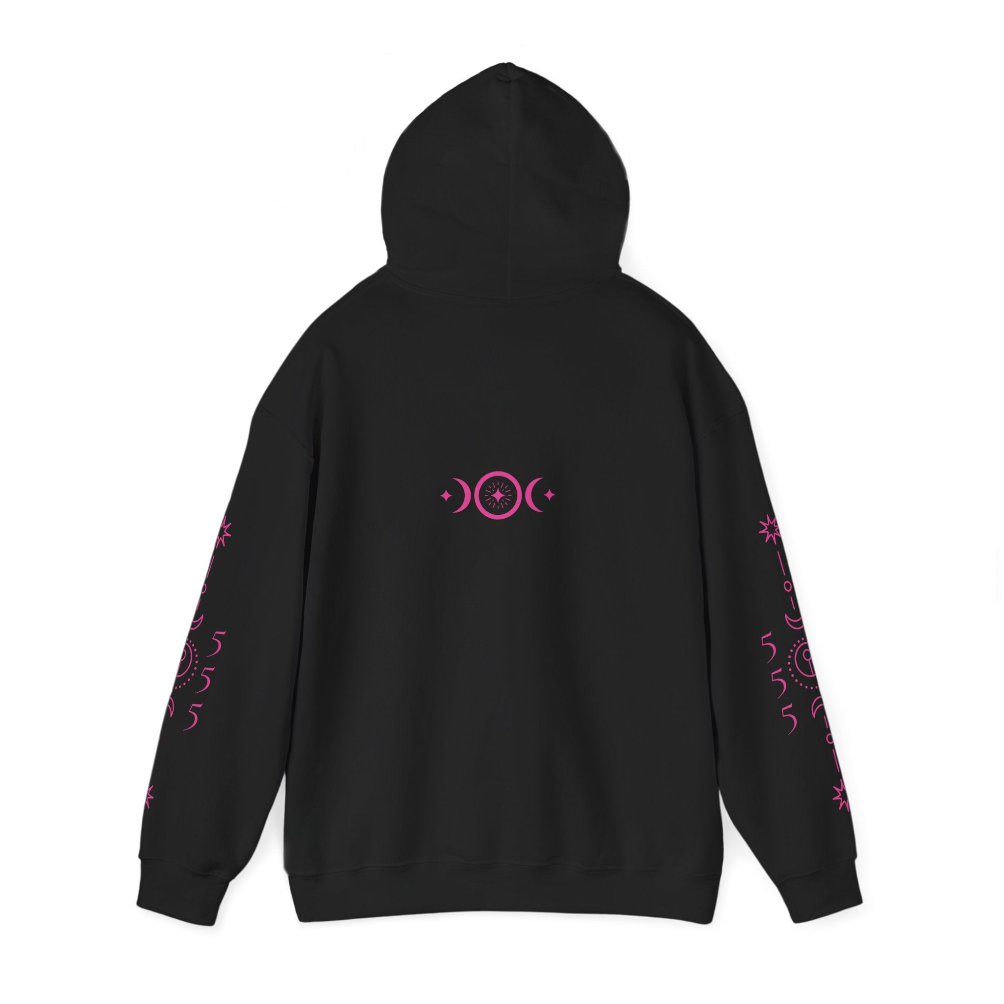 555 Frequency Hoodie – Eclipse Black | Angel Number Transformation Streetwear