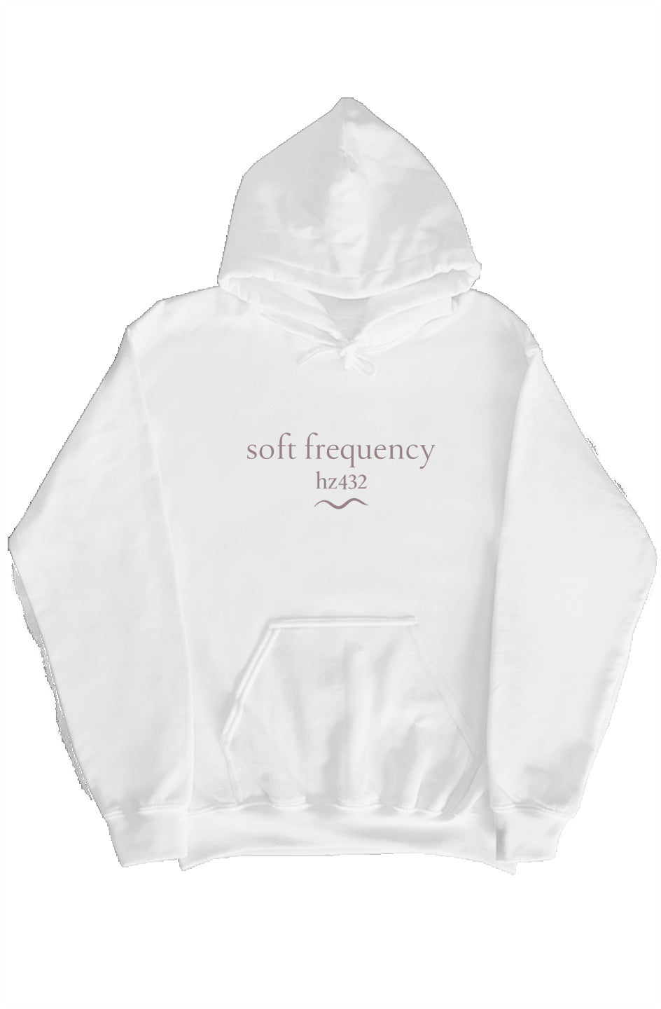 White hoodie with soft frequency and Hz 432 front print and 555 back print – Soft Frequencies™