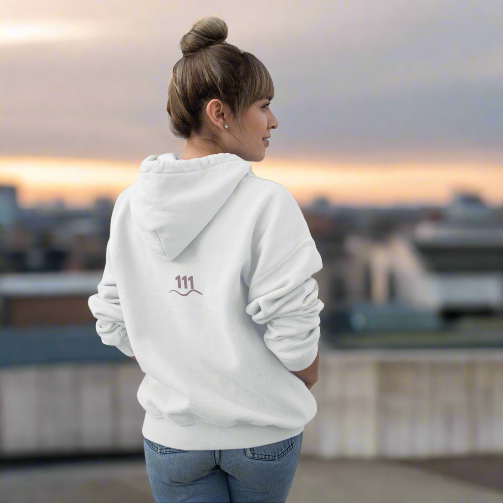 111 Angel Number Hoodie – Soft Frequencywear – Halo  | 432 Hz Energy Hoodie