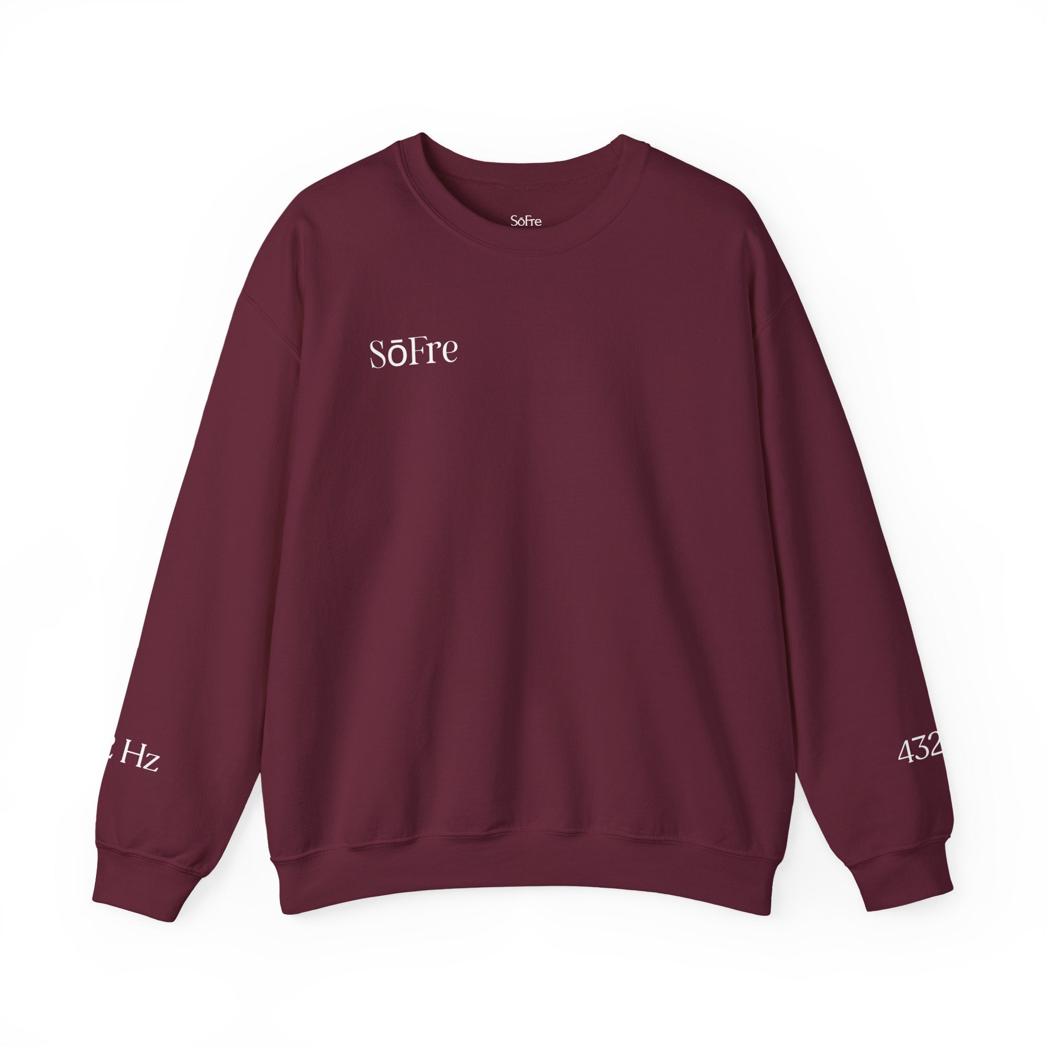 SōFre Flagship Crewneck – Maroon & Black | “Wear the Energy” Minimalist Frequencywear™