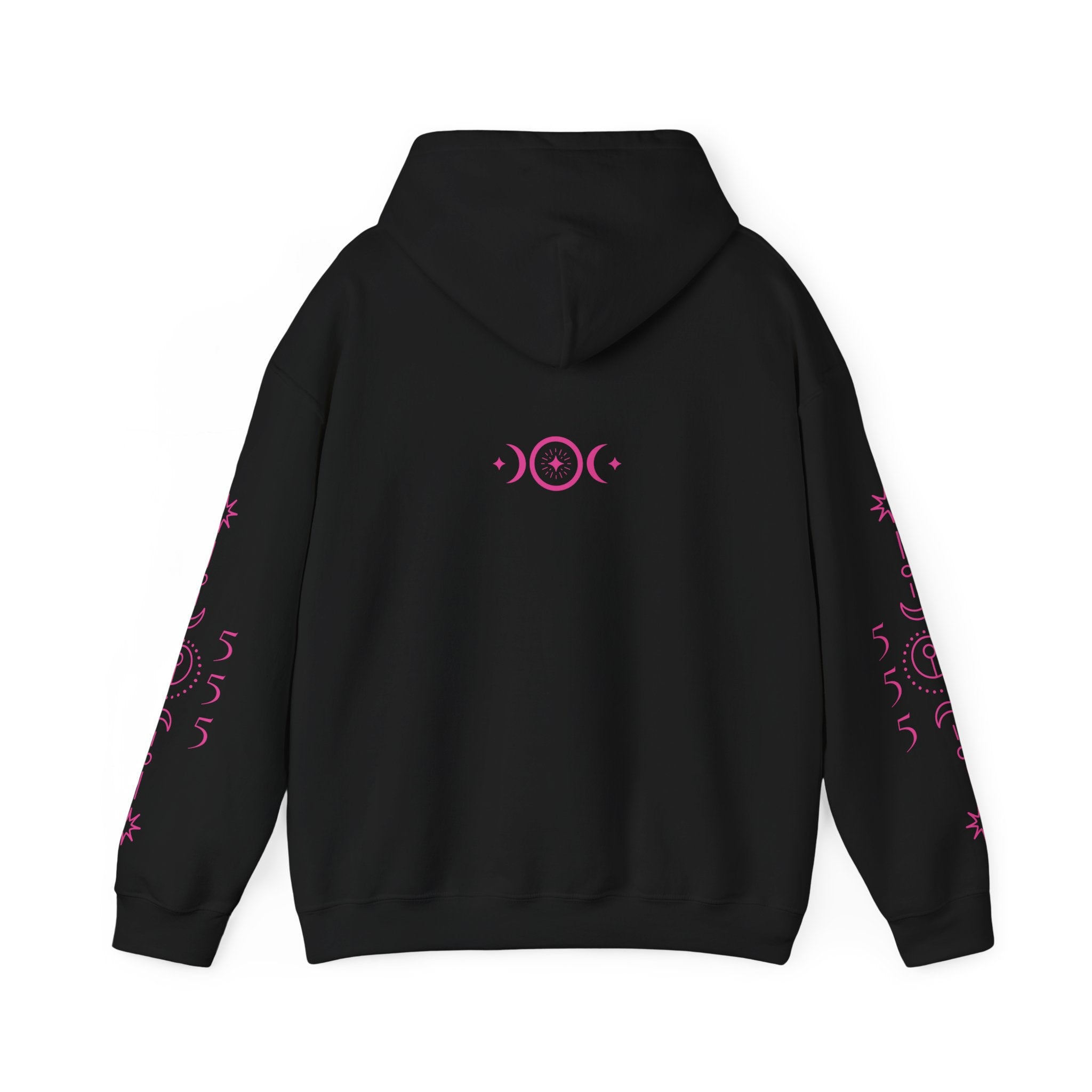 555 Frequency Hoodie – Eclipse Black | Angel Number Transformation Streetwear