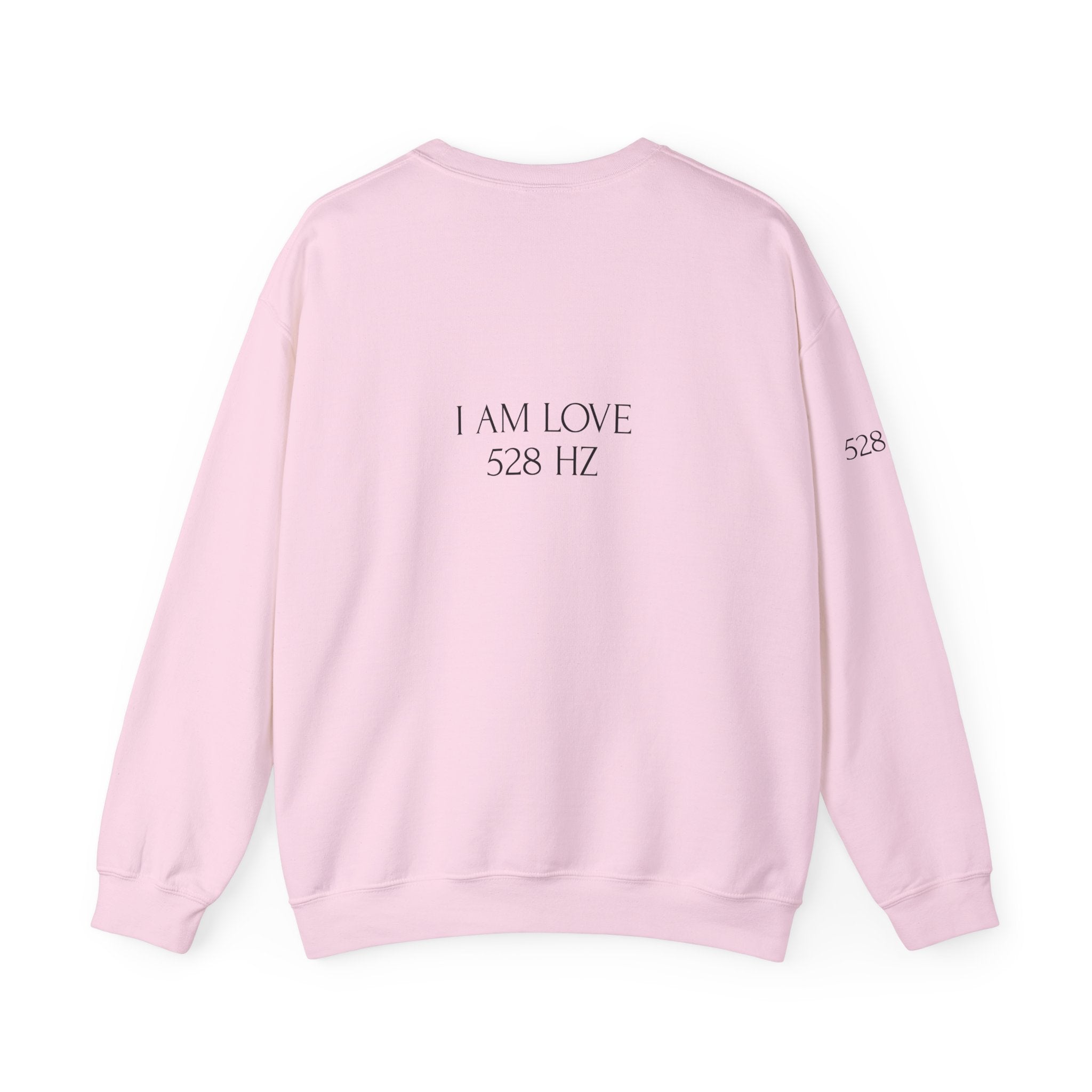 I AM FREQUENCY 528 Hz crewneck sweatshirt in pink pulse – Soft Frequencies™ frequencywear”