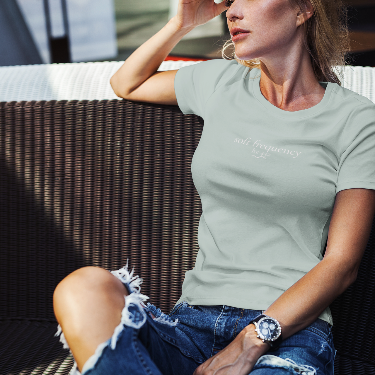 Soft Frequency 432  Hz Cropped Tee – Sage | Soft Frequencies™